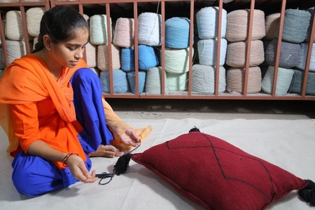 Lorena Canals Poduszka Bereber Burgundy