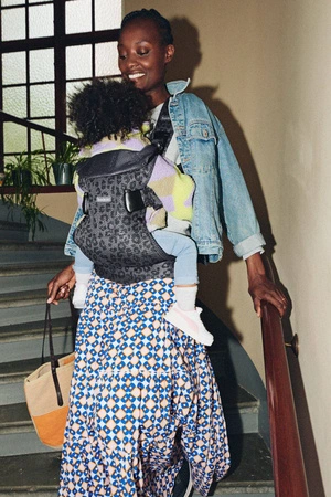 BABYBJORN ONE AIR 3D MESH - nosidełko, Antracyt/Leopard