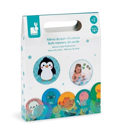 Gra memory do kąpieli Zwierzątka 24 elementy 2+, Janod