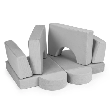 Fotel modułowy dla dzieci DIY 8 miękkich poduch składany - szary ECOTOYS