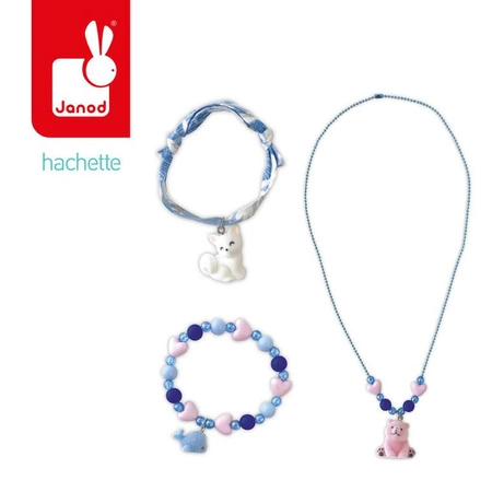 Janod Zestaw kreatywny do tworzenia biżuterii z zawieszkami Małe zwierzątka 6+