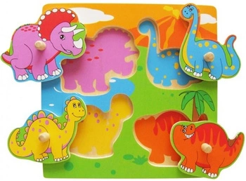 Drewniane Puzzle Dinozaury Układanka Niespodzianka Viga Toys