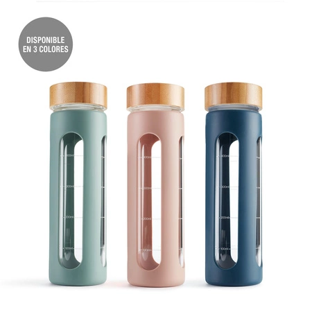 Butelka szklana z zakrętką 600 ml Miquelrius - Pink