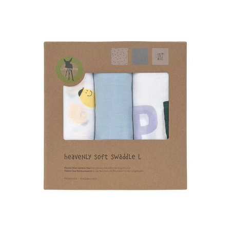 Lassig Bambusowy otulacz kocyk 80x80cm zestaw 3 szt. Happy Fruits Lemon