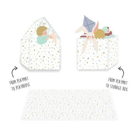 Play&Go Dwustronna Mata Piankowa EEVAA 3w1 Village / Terrazzo