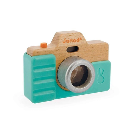 Drewniany aparat fotograficzny z dźwiękiem i lampą błyskową 18 m+, Janod