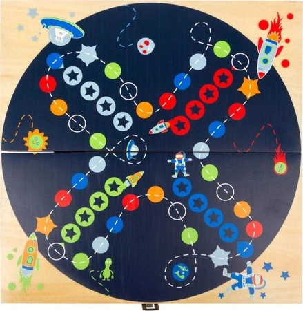 Drewniany chińczyk W kosmosie 11452-Small Foot Design, gry planszowe dla dzieci