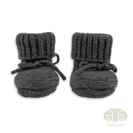 Lodger Buciki niechodki z wełny merino 100% grafitowe Pigeon 6-12 m