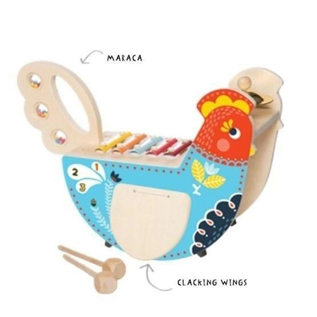Zestaw muzyczny, Rozśpiewany kurczak, 216570-Manhattan Toy, zabawki muzyczne dla dzieci