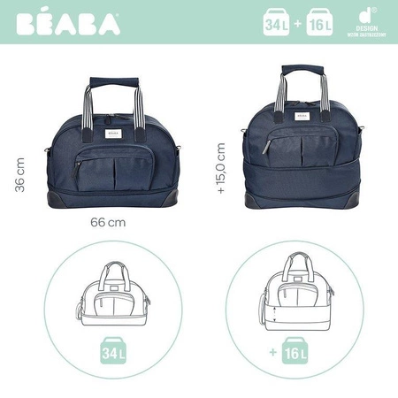 Beaba Torba dla mamy Amsterdam II z możliwością powiększenia do rozmiaru XXL blue marine