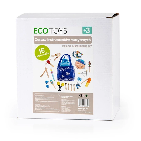 Zestaw muzyczny 16 instrumentów + torba Ecotoys