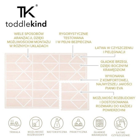 TODDLEKIND Mata do zabawy piankowa podłogowa Prettier Playmat Nordic Vintage Nude Pink