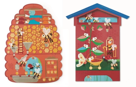 Scratch, Dwustronne Puzzle XL (2 x 20 elem) Pszczoły i Ul
