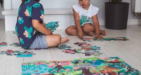 Świecące puzzle z mini-lampką UV Las 24 elementy 3+, Janod