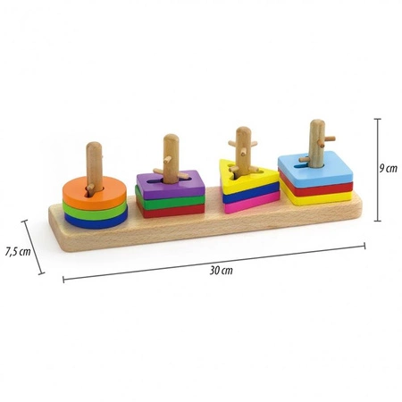 Drewniane klocki Viga Toys z sorterem kształtów Montessori