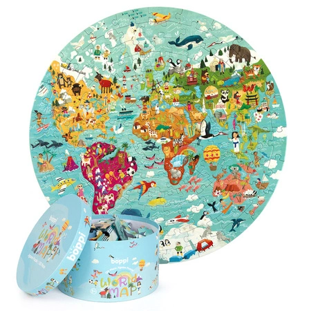 BOPPI, Puzzle okrągłe 58 cm - Mapa świata