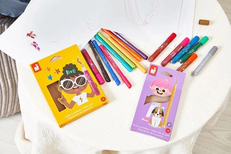 Janod Klej z brokatem w tubkach 9 kolorów 3+