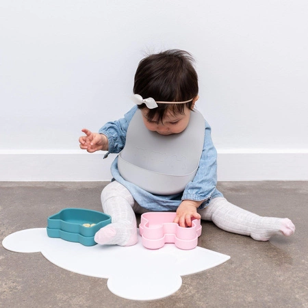 Zestaw śliniaków silikonowych z kieszonką We Might Be Tiny - Plum + Lilac