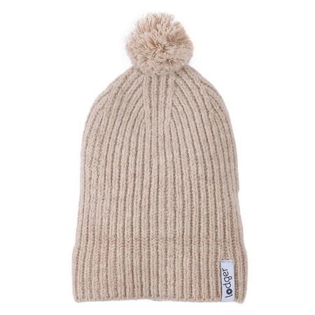 Lodger Czapeczka z wełny merino 100% beżowa Beige 3-6 m