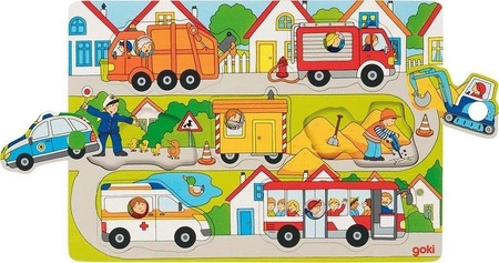 Układanka dla dzieci Spójrz pod spód 57474- Goki, zabawki drewniane