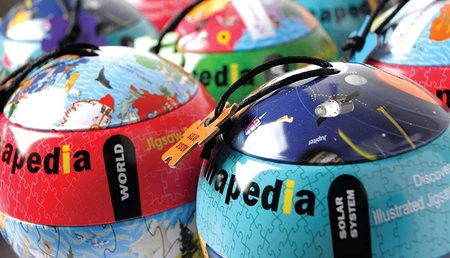 Puzzle w metalowej kuli The Purple Cow - Mapa Świata 100 el.