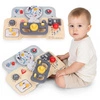 Drewniana tablica manipulacyjna sensoryczna dla dzieci panel edukacyjny auto kierownica 15 elementów ECOTOYS