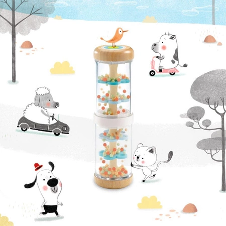 Shaker pastelowy z kulkami BABY RAINI DJ06102