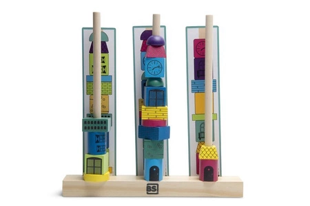 BS Toys, drewniana układanka Wieża klocki