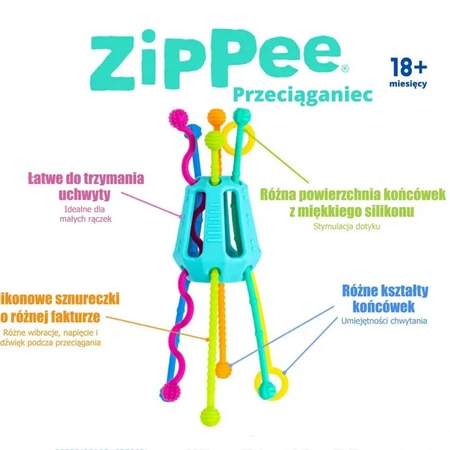 Przeciąganiec Zippee. Zabawka sensoryczna - Mobi