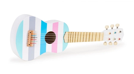 Gitara klasyczna drewniana dla dzieci - kolorowe pudło rezonansowe 6 strun ECOTOYS