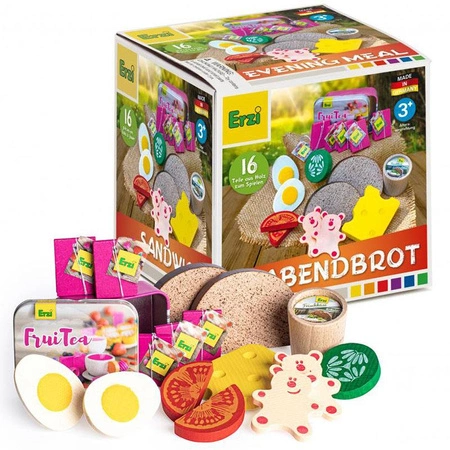 Kolacja drewniany zestaw mały kucharz Erzi 28142