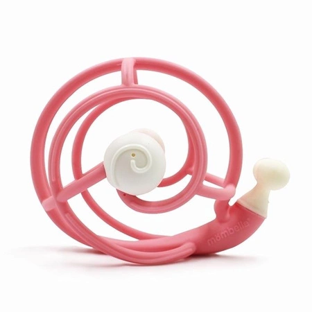 Mombella Gryzak z Grzechotką Ślimak Pink