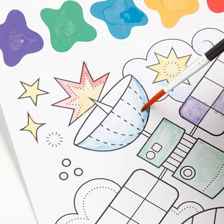 Mudpuppy Książeczka do malowania kolorowanka akwarelowa z pędzelkiem Kosmos 5+