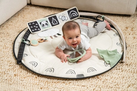 Gimnastyka/mata edukacyjna z pałąkami Decor czarno-biała