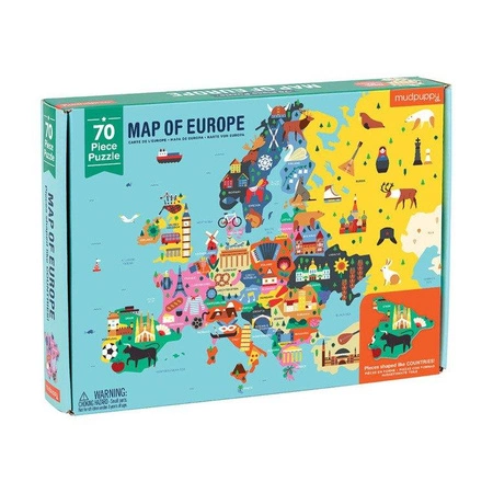 Mudpuppy Puzzle Mapa Europy z elementami w kształcie państw 5+