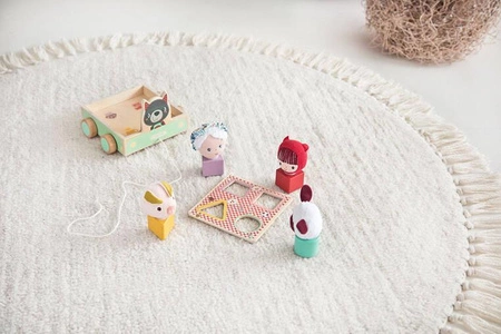 LILLIPUTIENS Drewniany wózek z sorterem do ciągnięcia Wilk Louis 12 m+