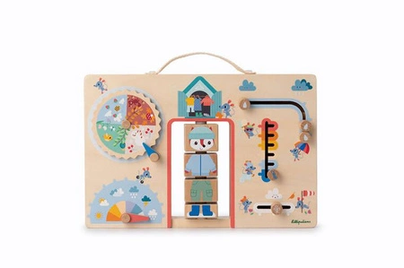 Lilliputiens Drewniana tablica manipulacyjna walizka "Ubranie na każdą pogodę" Lisiczka Alice 2 lata +