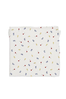 Baby Bites Pieluszka muślinowa 120 x 120 cm Lightnings White