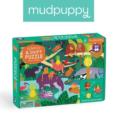 Mudpuppy Puzzle sensoryczne z elementami zapachowymi Owocowa dżungla 60 elementów 4+