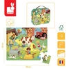 Puzzle w walizce Dzień na farmie 24 elementy 3+ Made in France, Janod