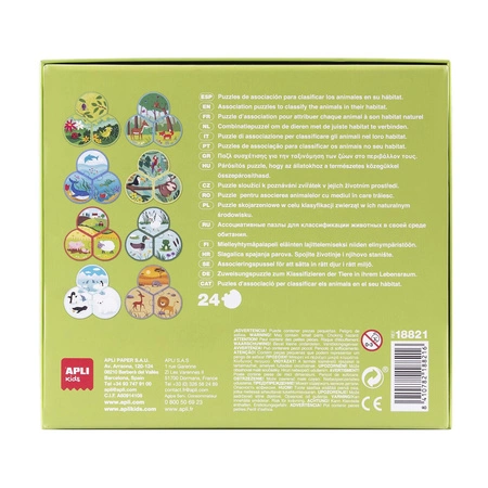 Puzzle trzyczęściowe Apli Kids - Zwierzęta i ich środowisko 3+