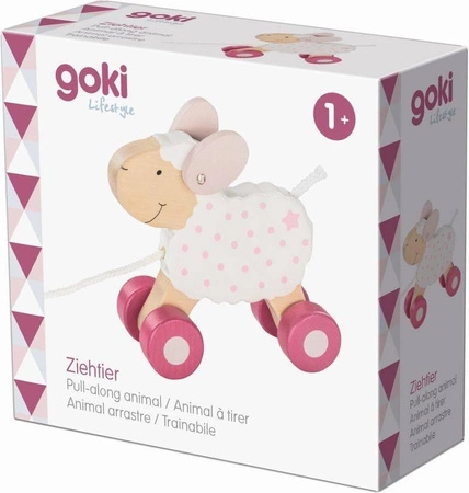 Drewniana zabawka do ciągnięcia Owieczka Beere 54872-Goki, zabawki drewniane