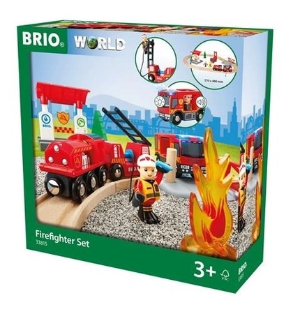 BRIO World Zestaw Kolejka Straż Pożarna