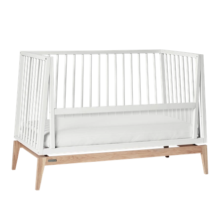 LEANDER - łóżeczko dziecięce LUNA™ 0-3 lata, białe/dębowe + zestaw do przebudowy