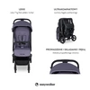 Easywalker Miley² Kompaktowy wózek spacerowy z torbą transportową Berry Purple