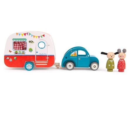 Drewniane autko psa Juliusa 14x8 cm 632431