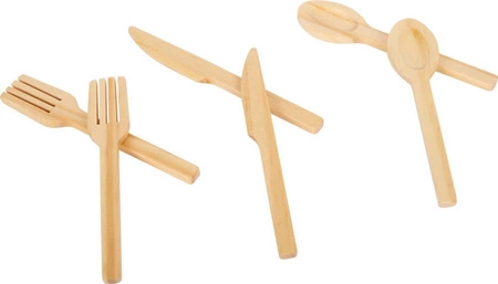 Drewniane naczynia dla dzieci Tasty z podkładkami 12245-Small Foot Design, akcesoria kuchenne dla dzieci