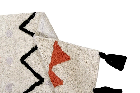 Lorena Canals Dywan bawełniany Azteca Natural Terracota 140 x 200 cm