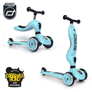 SCOOTANDRIDE Highwaykick 1 2w1 Jeździk i hulajnoga 1-5 lat Blueberry