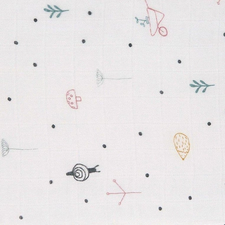 Lassig Bambusowy Otulacz-Kocyk 120x120cm Zestaw 2 szt. Garden Explorer Ślimak